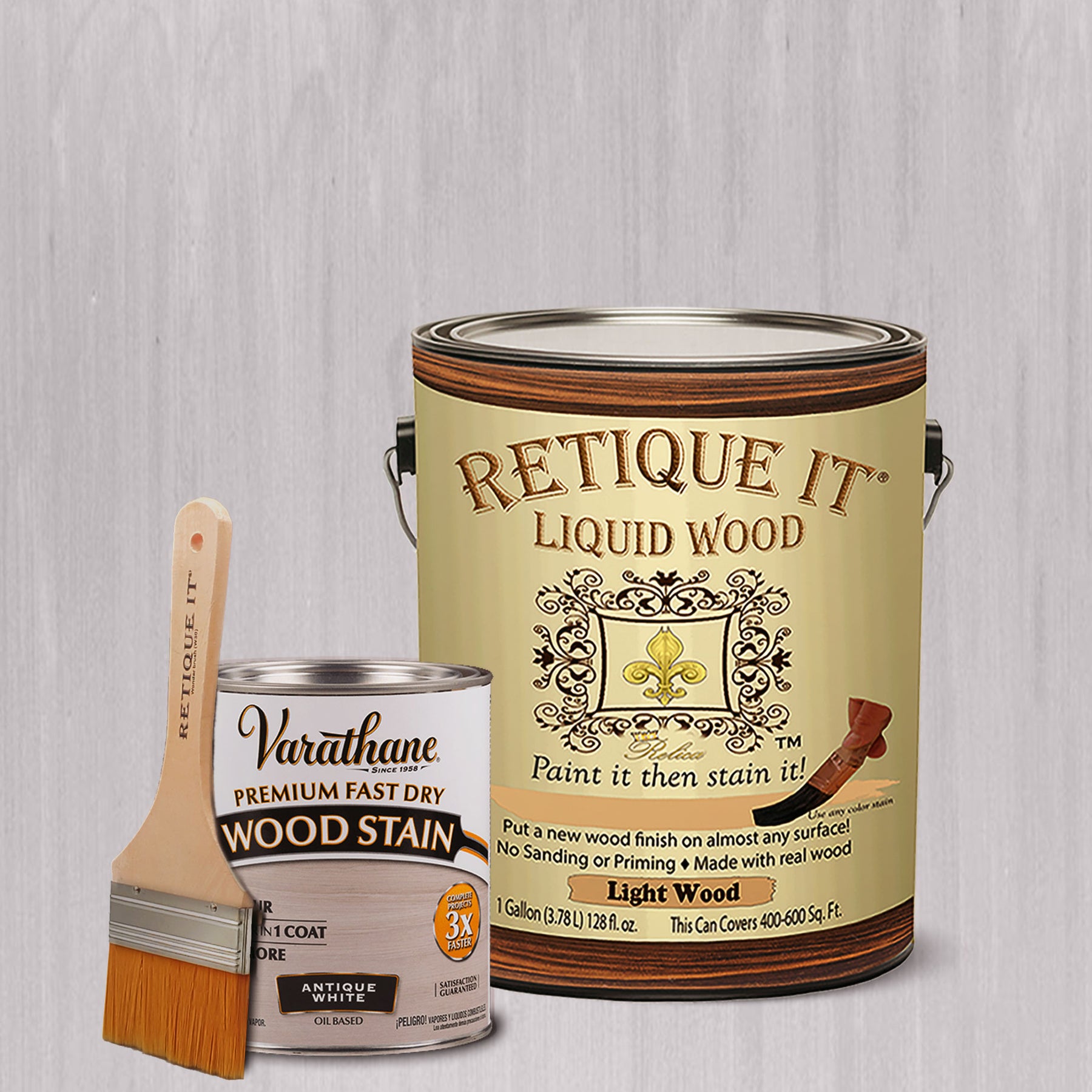 Liquid Wood Kit - Antique White Oil-based Stain - Retique It®
