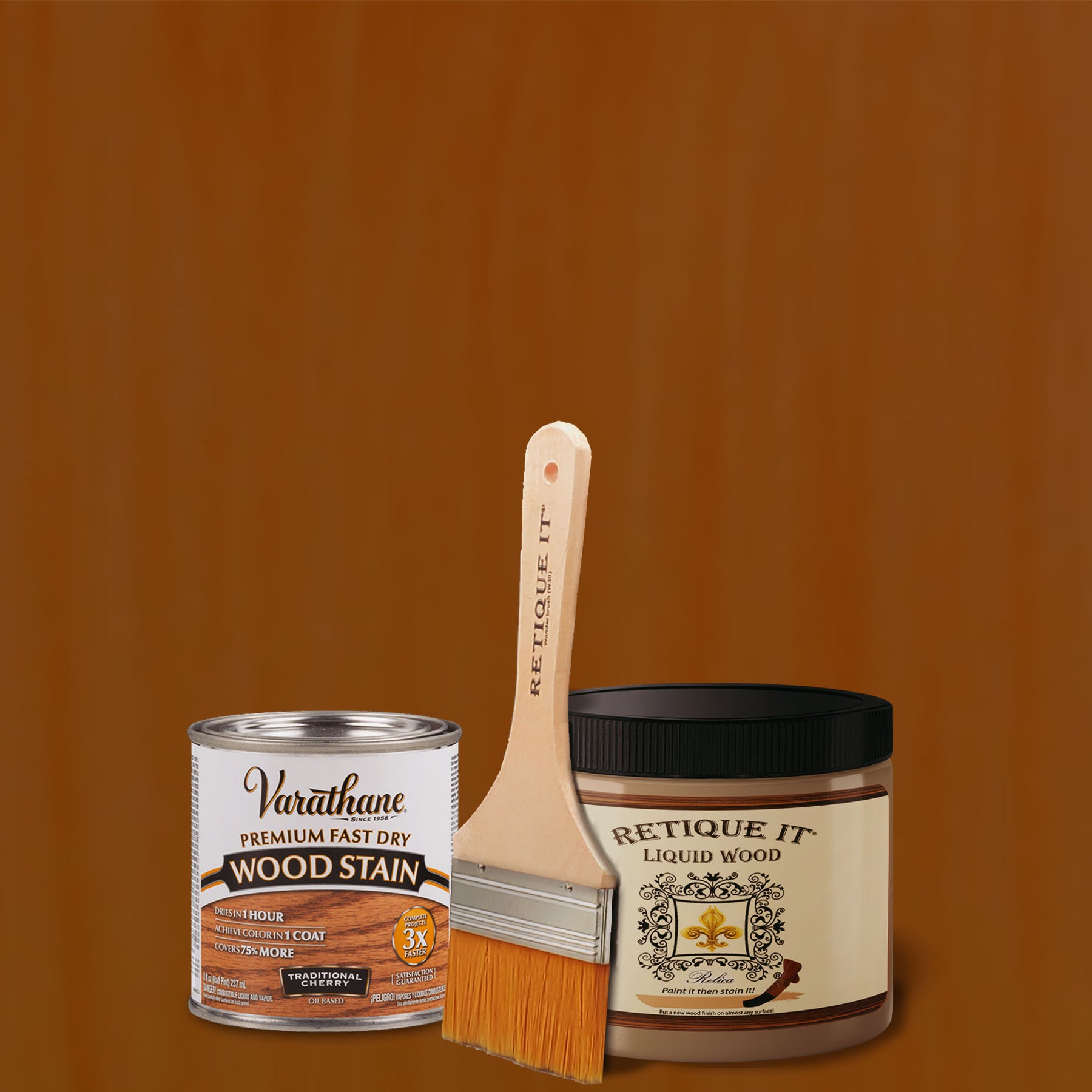Liquid Wood Kit - Traditional Cherry Oil-based Stain - Retique It®