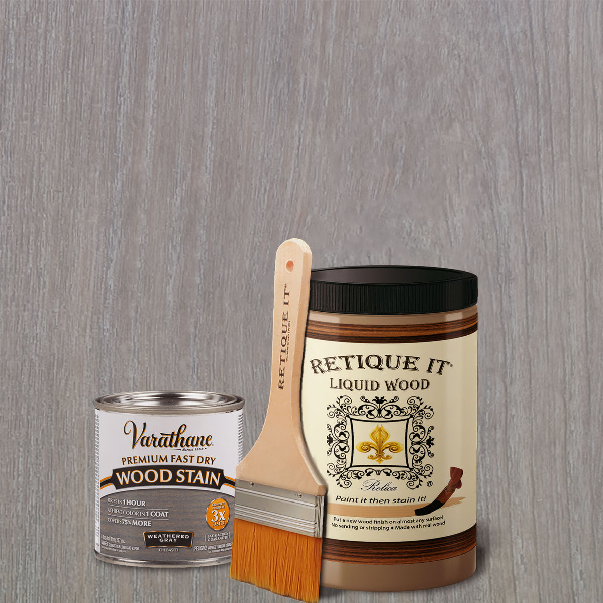 Liquid Wood Kit - Weathered Gray Oil-based Stain - Retique It®